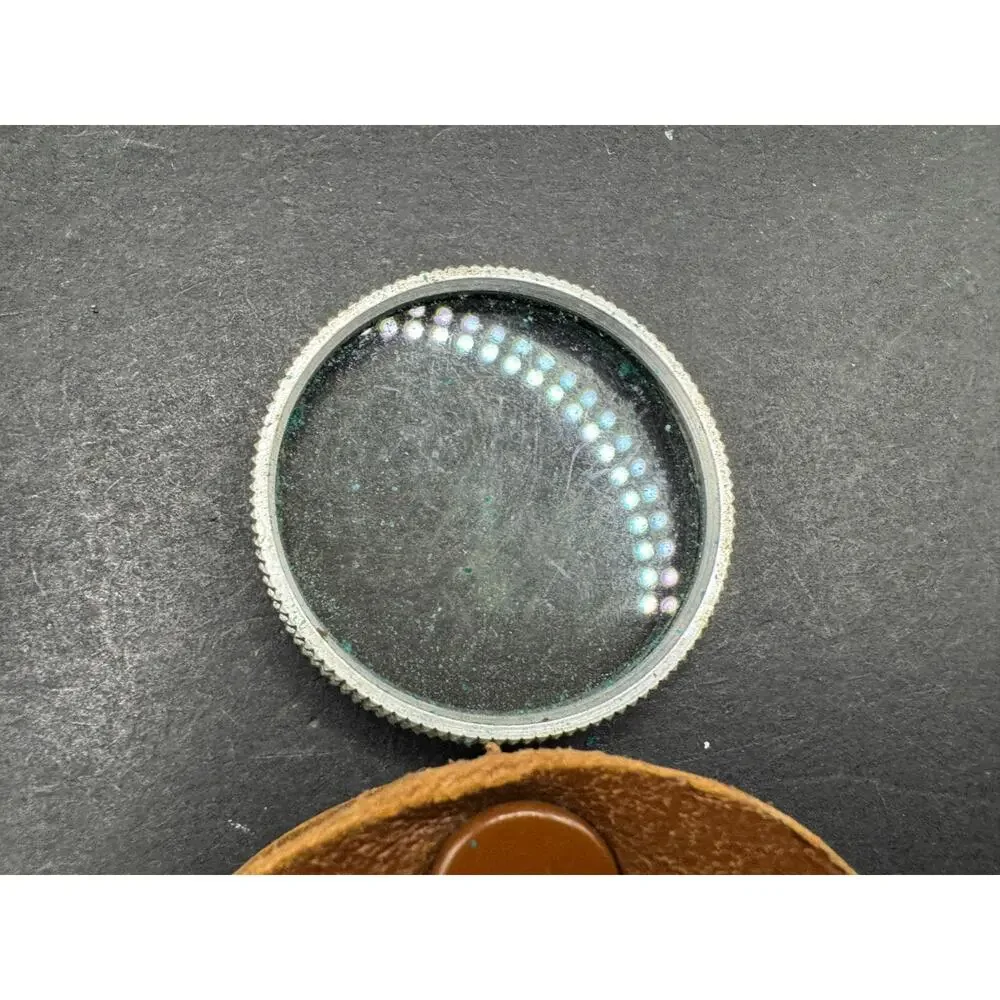 Lot of 2 Vintage Ednalite DuraKlad Coated Filters with Leather Snap Cases USA